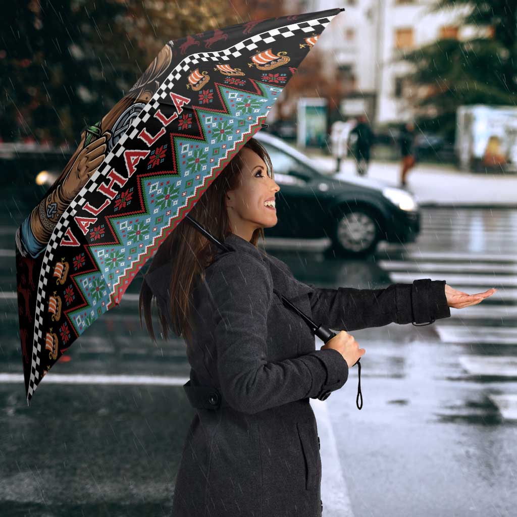 Vikings Christmas Umbrella Warrior Santa - Wonder Print Shop