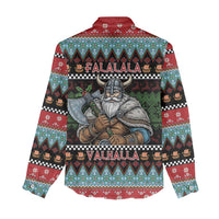 Vikings Christmas Women Casual Shirt Warrior Santa - Wonder Print Shop