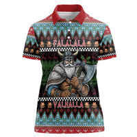 Vikings Christmas Women Polo Shirt Warrior Santa - Wonder Print Shop