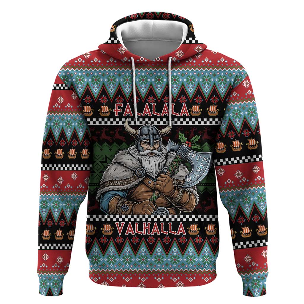 Vikings Christmas Zip Hoodie Warrior Santa - Wonder Print Shop