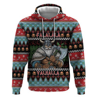 Vikings Christmas Zip Hoodie Warrior Santa - Wonder Print Shop