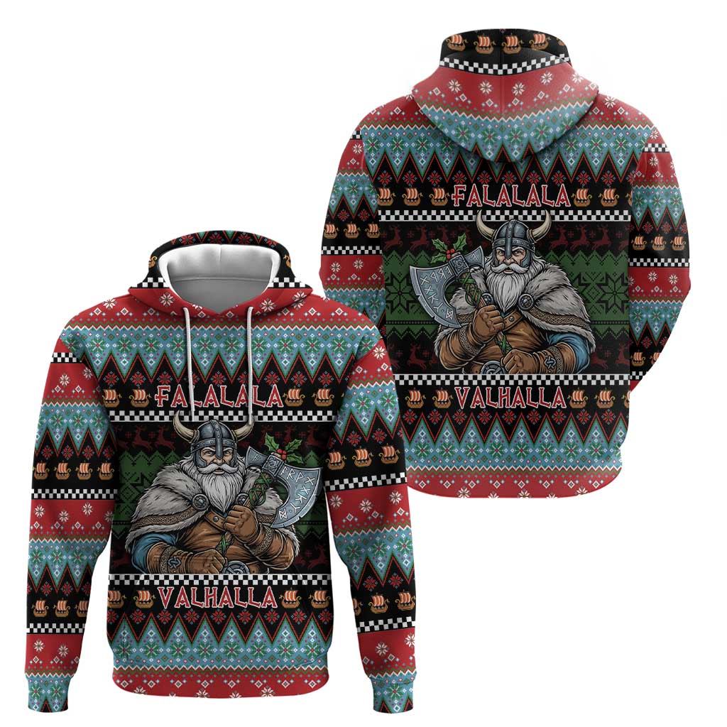 Vikings Christmas Zip Hoodie Warrior Santa - Wonder Print Shop