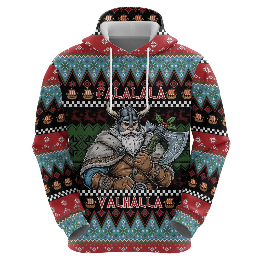 Vikings Christmas Zip Hoodie Warrior Santa - Wonder Print Shop