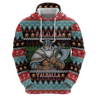 Vikings Christmas Zip Hoodie Warrior Santa - Wonder Print Shop