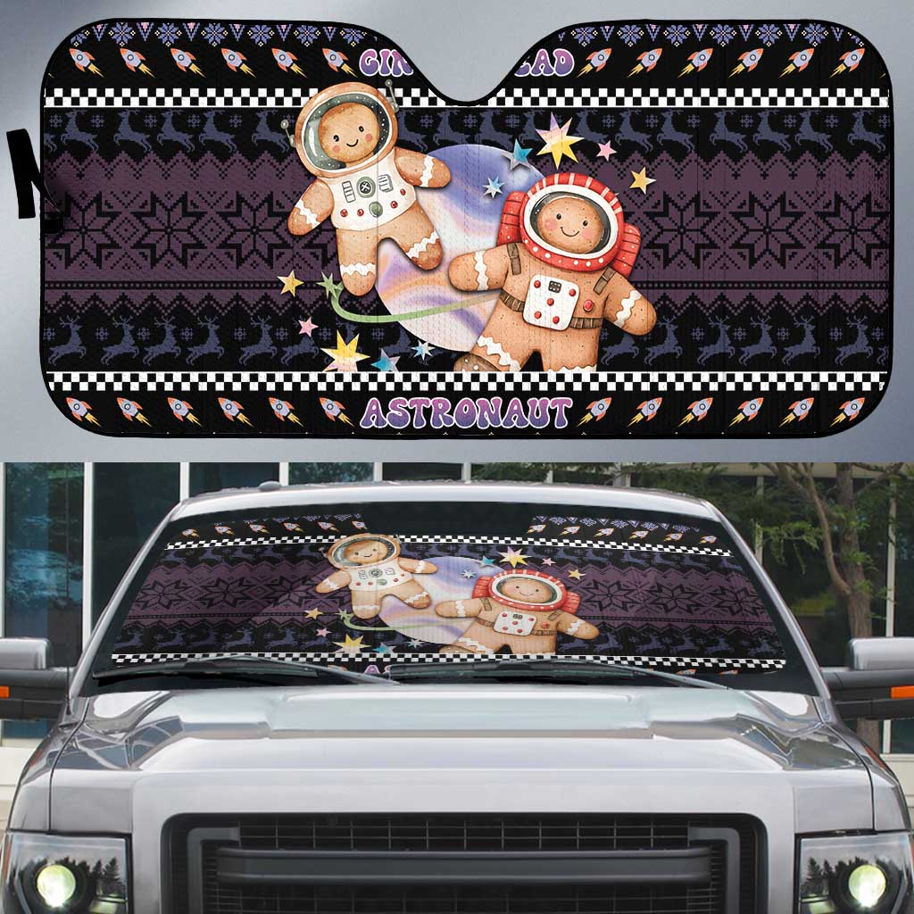 Astronaut Christmas Auto Sun Shade Gingerbread In Space - Wonder Print Shop