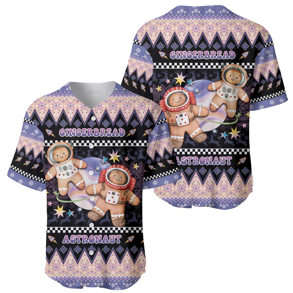 Astronaut Christmas Baseball Jersey Gingerbread In Space - Wonder Print Shop