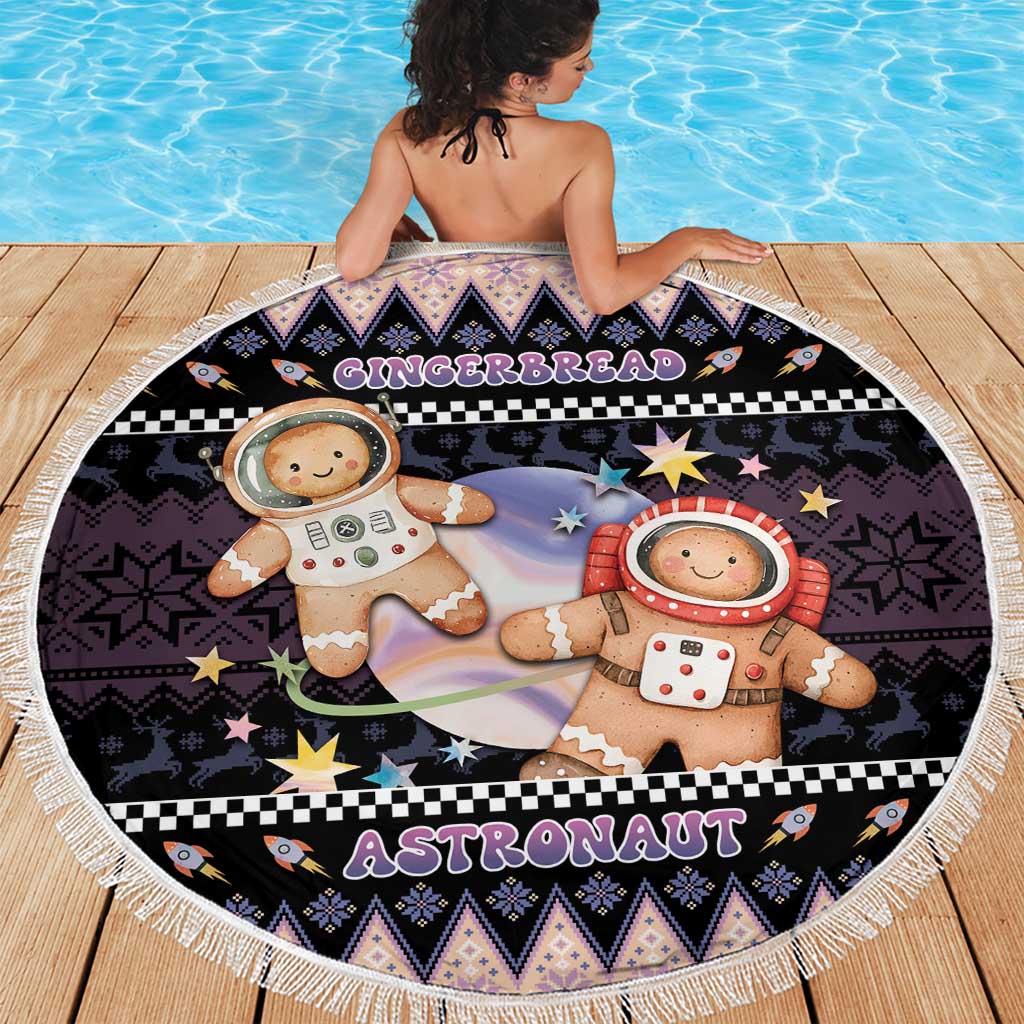 Astronaut Christmas Beach Blanket Gingerbread In Space - Wonder Print Shop