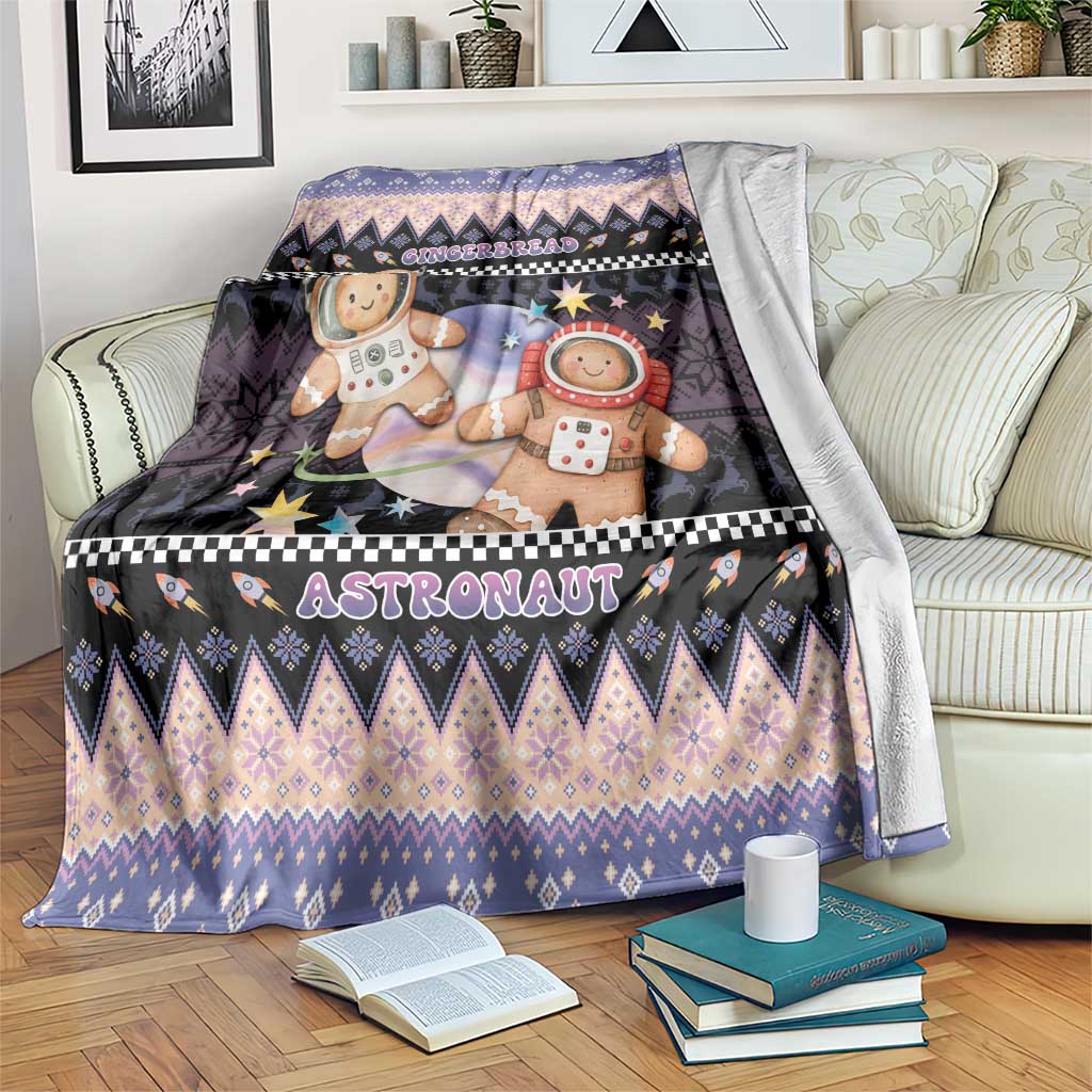 Astronaut Christmas Blanket Gingerbread In Space - Wonder Print Shop