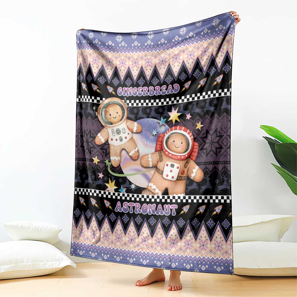Astronaut Christmas Blanket Gingerbread In Space - Wonder Print Shop