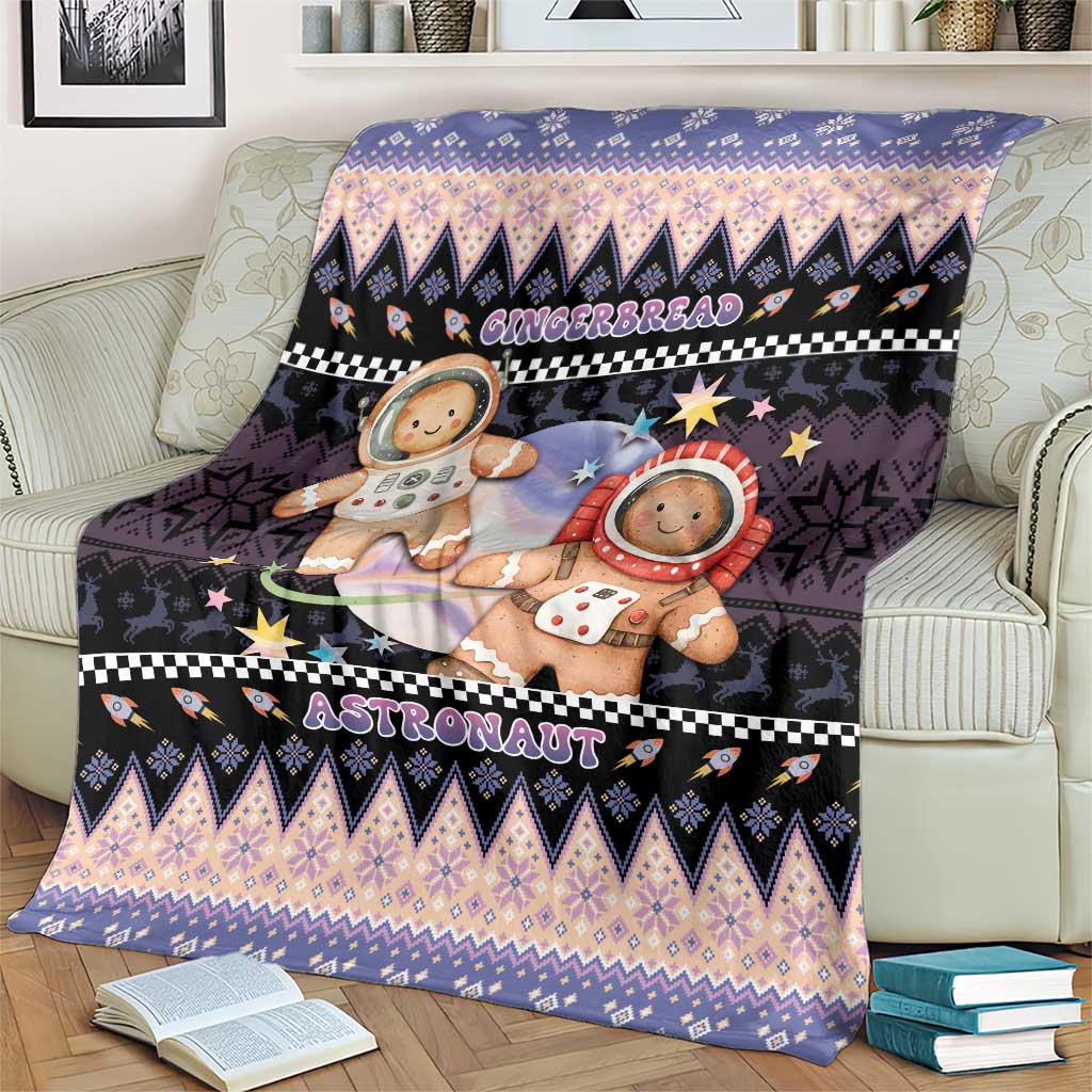 Astronaut Christmas Blanket Gingerbread In Space - Wonder Print Shop