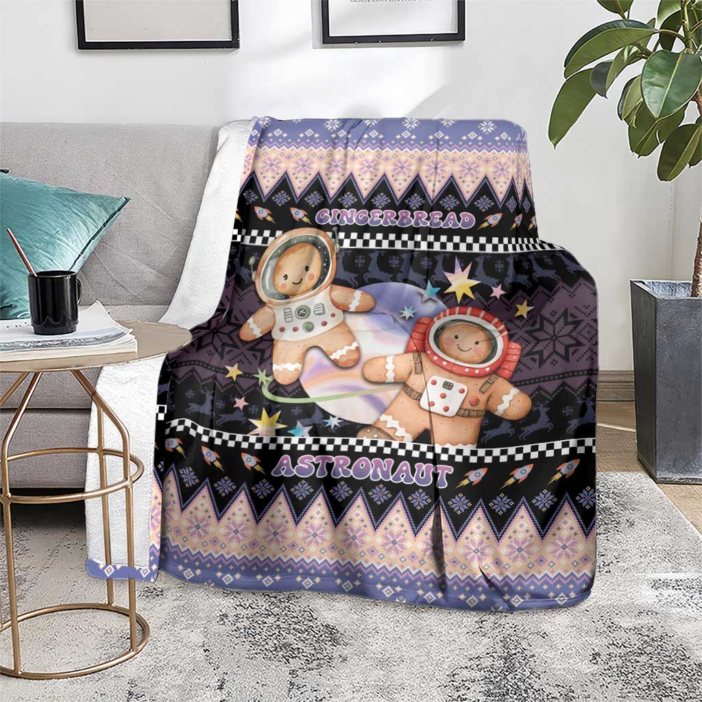 Astronaut Christmas Blanket Gingerbread In Space - Wonder Print Shop
