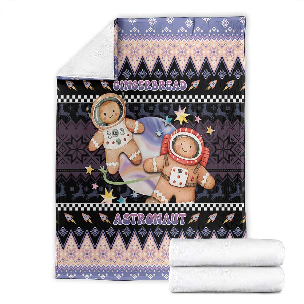 Astronaut Christmas Blanket Gingerbread In Space - Wonder Print Shop