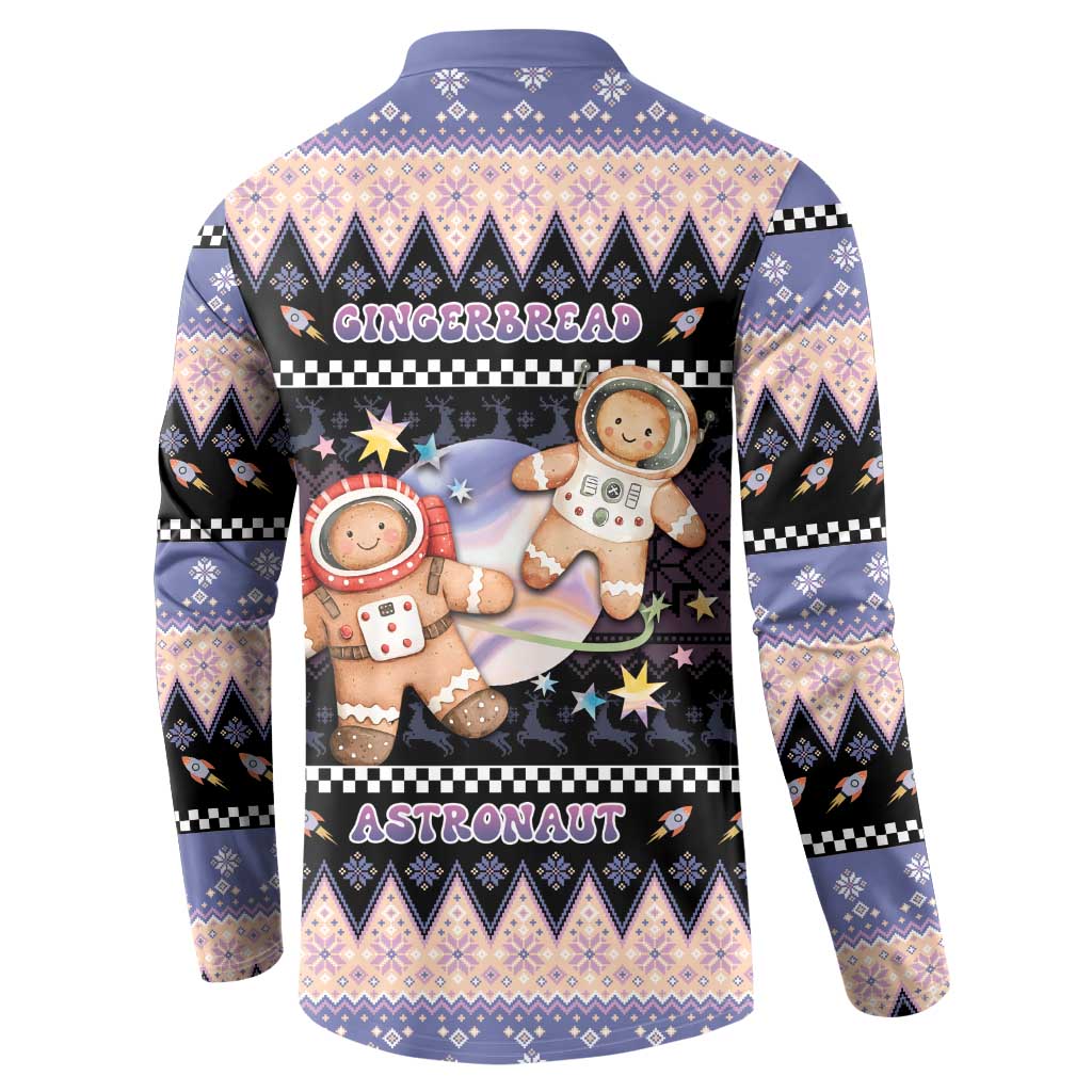 Astronaut Christmas Button Sweatshirt Gingerbread In Space - Wonder Print Shop