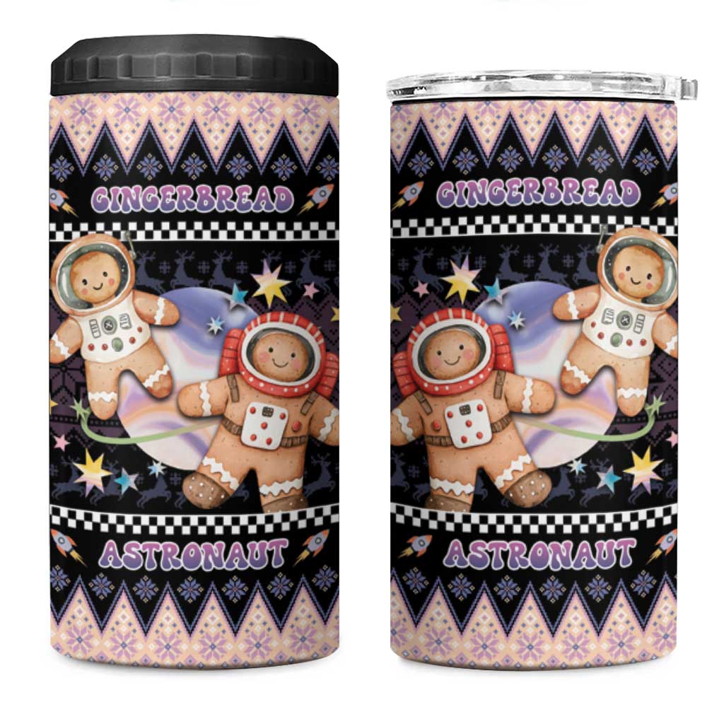 Astronaut Christmas 4 in 1 Can Cooler Tumbler Gingerbread In Space - Wonder Print Shop