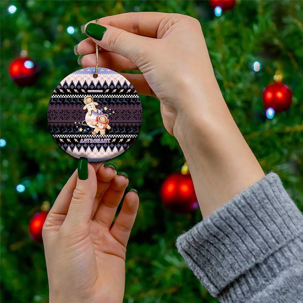 Astronaut Christmas Ceramic Ornament Gingerbread In Space - Wonder Print Shop
