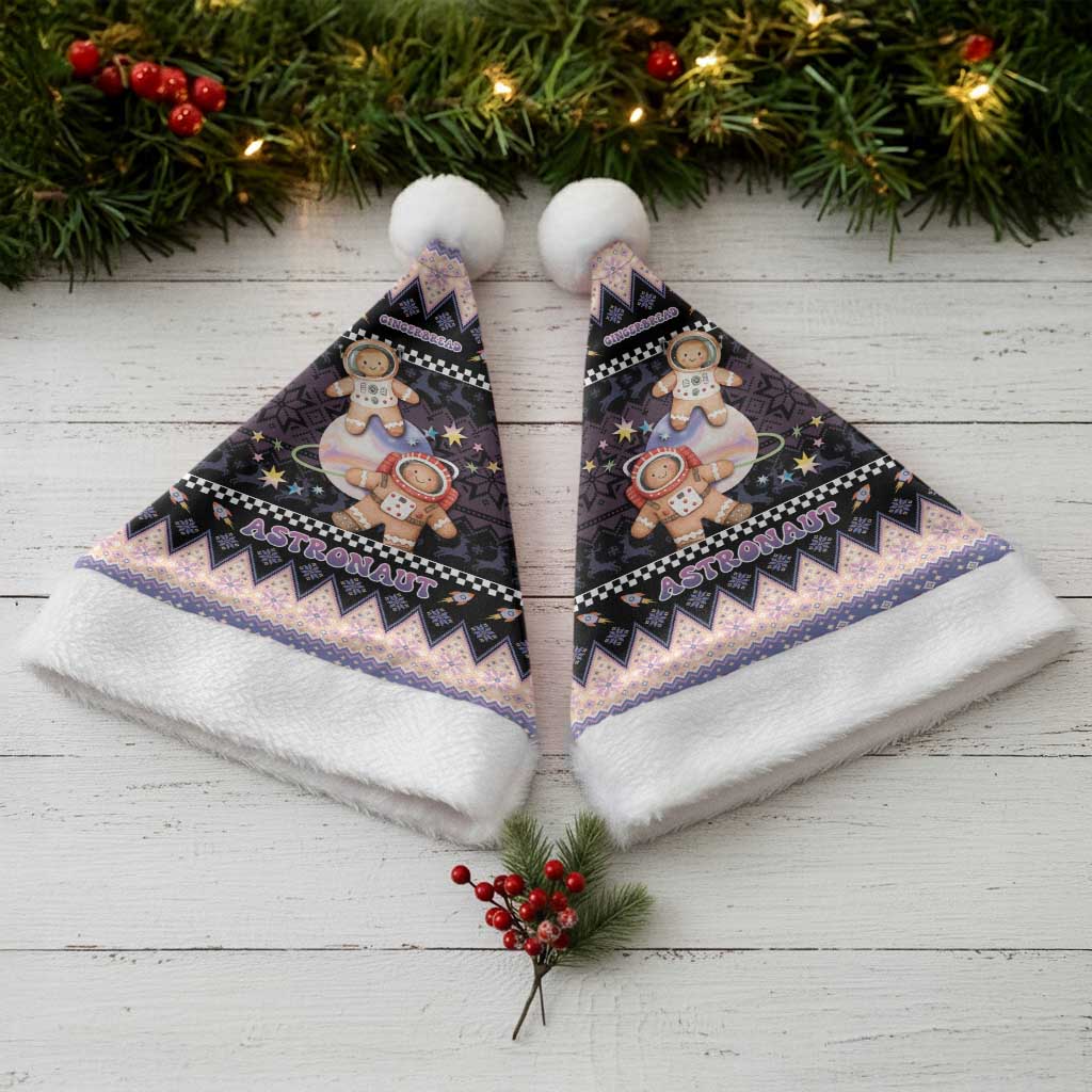 Astronaut Christmas Santa Hat Gingerbread In Space - Wonder Print Shop