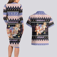Astronaut Christmas Couples Matching Long Sleeve Bodycon Dress and Hawaiian Shirt Gingerbread In Space - Wonder Print Shop