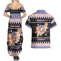 Astronaut Christmas Couples Matching Summer Maxi Dress and Hawaiian Shirt Gingerbread In Space - Wonder Print Shop