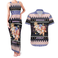 Astronaut Christmas Couples Matching Tank Maxi Dress and Hawaiian Shirt Gingerbread In Space - Wonder Print Shop