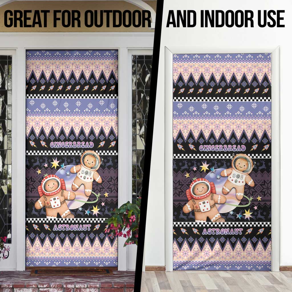 Astronaut Christmas Door Cover Gingerbread In Space - Wonder Print Shop