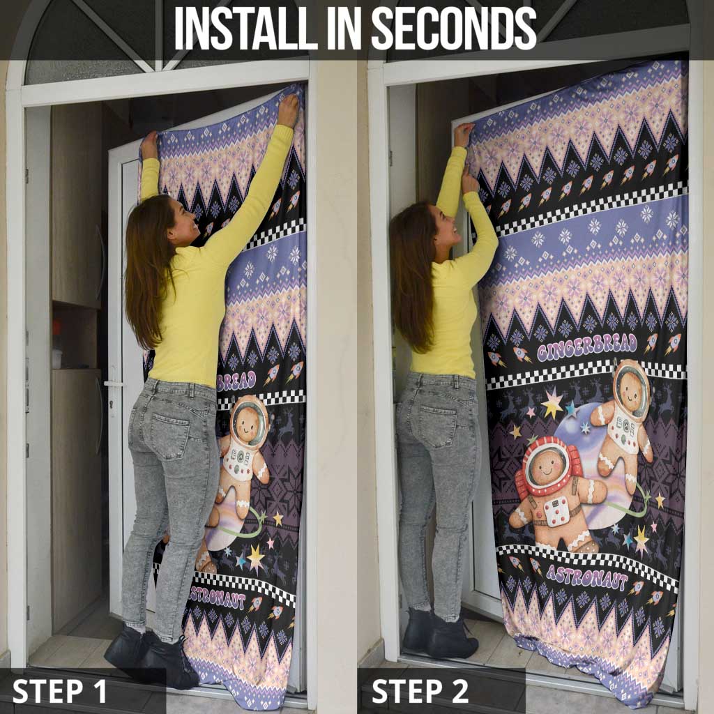 Astronaut Christmas Door Cover Gingerbread In Space - Wonder Print Shop