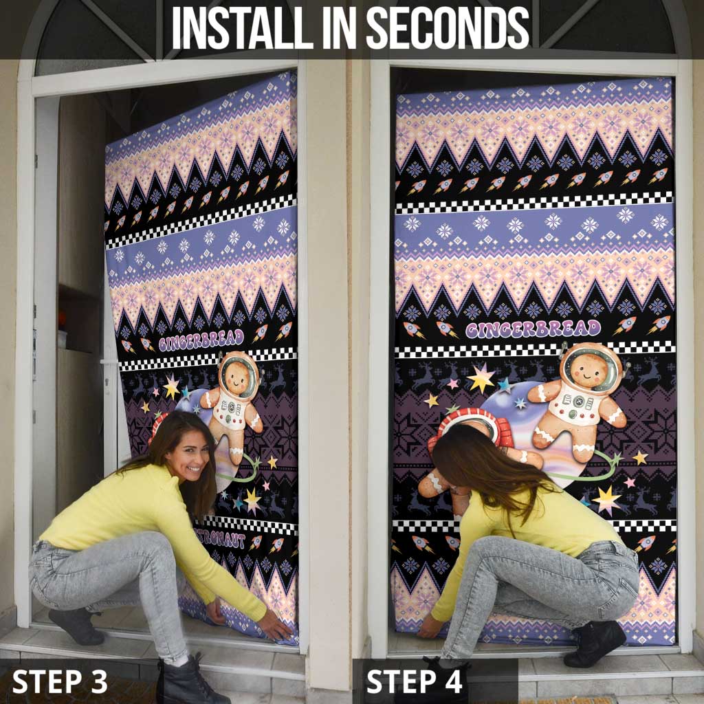 Astronaut Christmas Door Cover Gingerbread In Space - Wonder Print Shop
