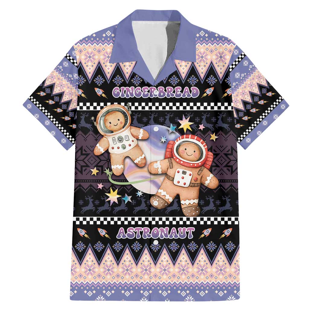 Astronaut Christmas Family Matching Mermaid Dress and Hawaiian Shirt Gingerbread In Space - Wonder Print Shop