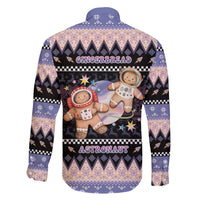 Astronaut Christmas Family Matching Off The Shoulder Long Sleeve Dress and Hawaiian Shirt Gingerbread In Space - Wonder Print Shop