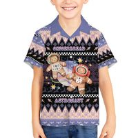 Astronaut Christmas Family Matching Off The Shoulder Long Sleeve Dress and Hawaiian Shirt Gingerbread In Space - Wonder Print Shop