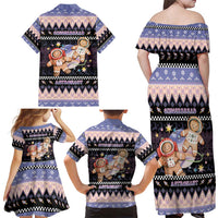 Astronaut Christmas Family Matching Off Shoulder Maxi Dress and Hawaiian Shirt Gingerbread In Space - Wonder Print Shop