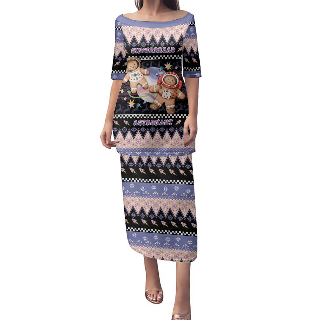 Astronaut Christmas Family Matching Puletasi and Hawaiian Shirt Gingerbread In Space - Wonder Print Shop