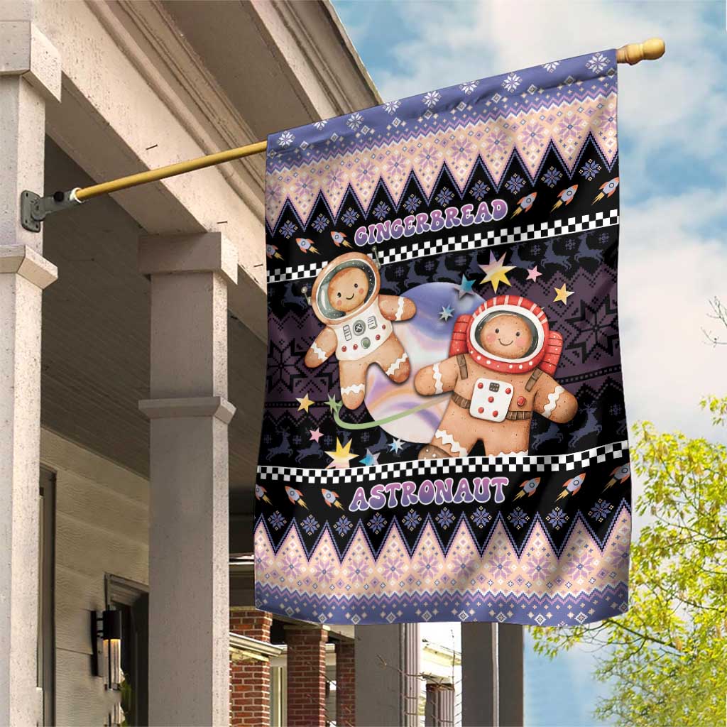 Astronaut Christmas Garden Flag Gingerbread In Space - Wonder Print Shop