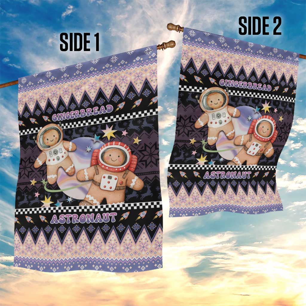Astronaut Christmas Garden Flag Gingerbread In Space - Wonder Print Shop