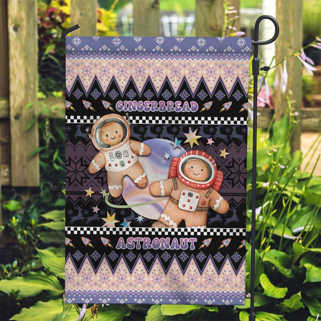 Astronaut Christmas Garden Flag Gingerbread In Space - Wonder Print Shop
