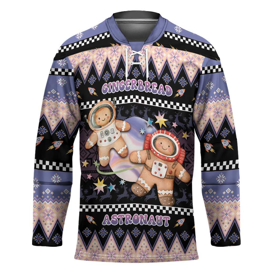 Astronaut Christmas Hockey Jersey Gingerbread In Space - Wonder Print Shop
