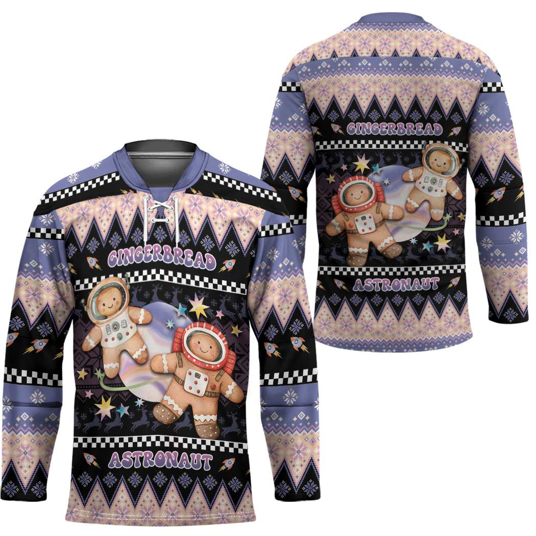 Astronaut Christmas Hockey Jersey Gingerbread In Space - Wonder Print Shop