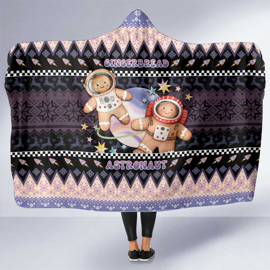 Astronaut Christmas Hooded Blanket Gingerbread In Space - Wonder Print Shop