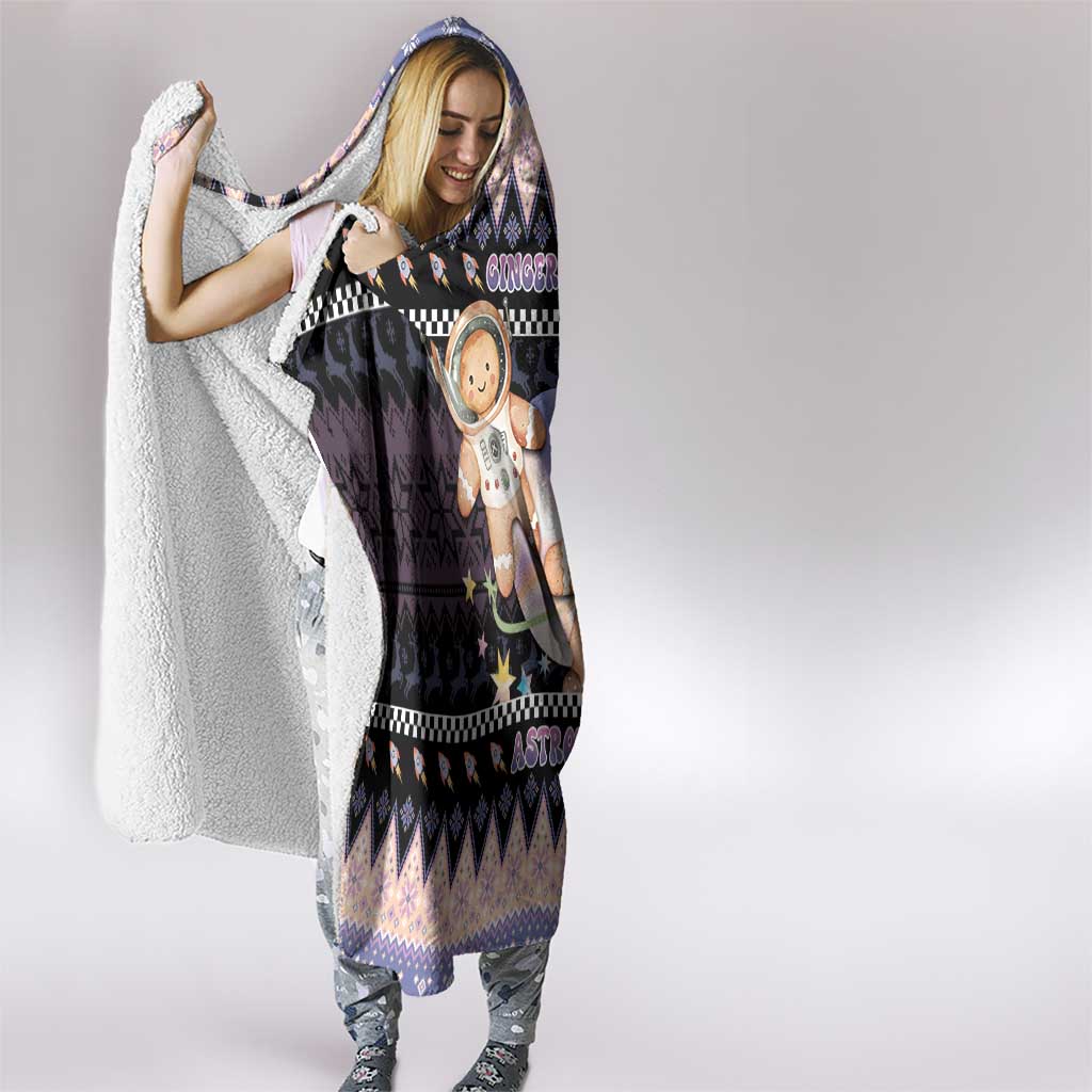 Astronaut Christmas Hooded Blanket Gingerbread In Space - Wonder Print Shop