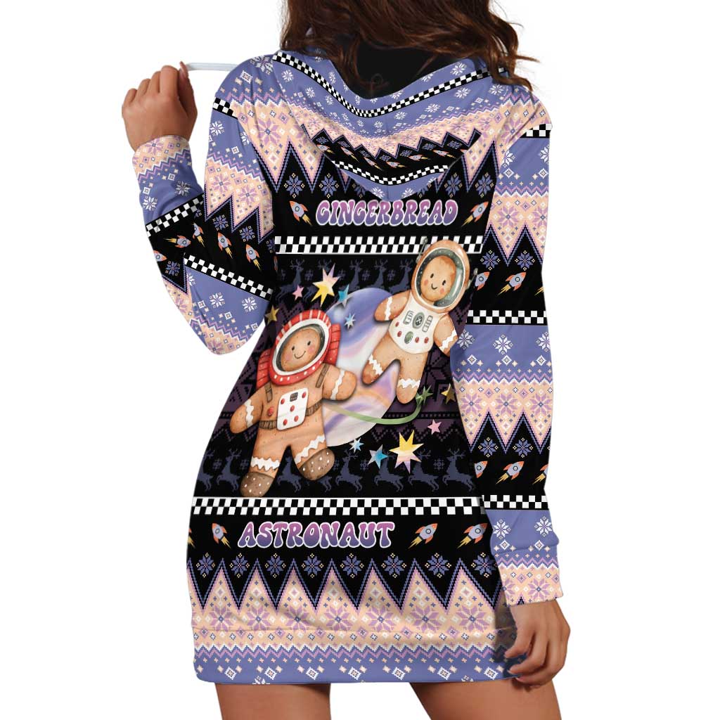 Astronaut Christmas Hoodie Dress Gingerbread In Space - Wonder Print Shop