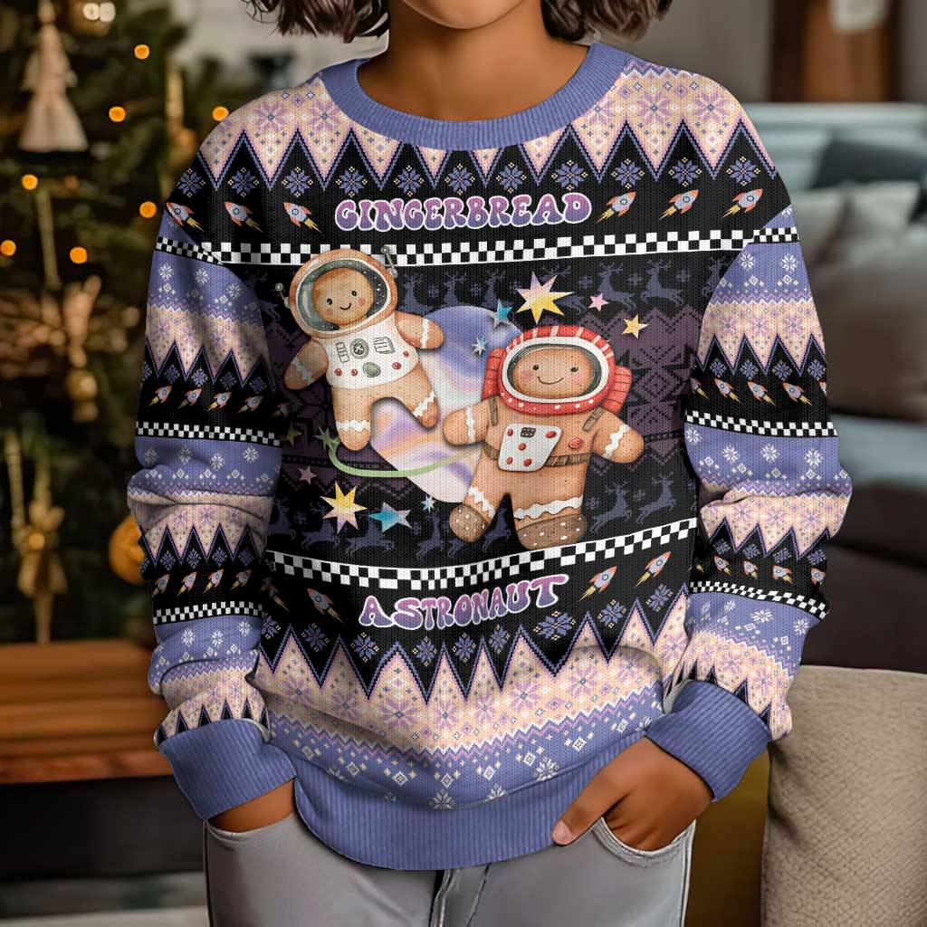 Astronaut Christmas Kid Ugly Christmas Sweater Gingerbread In Space - Wonder Print Shop