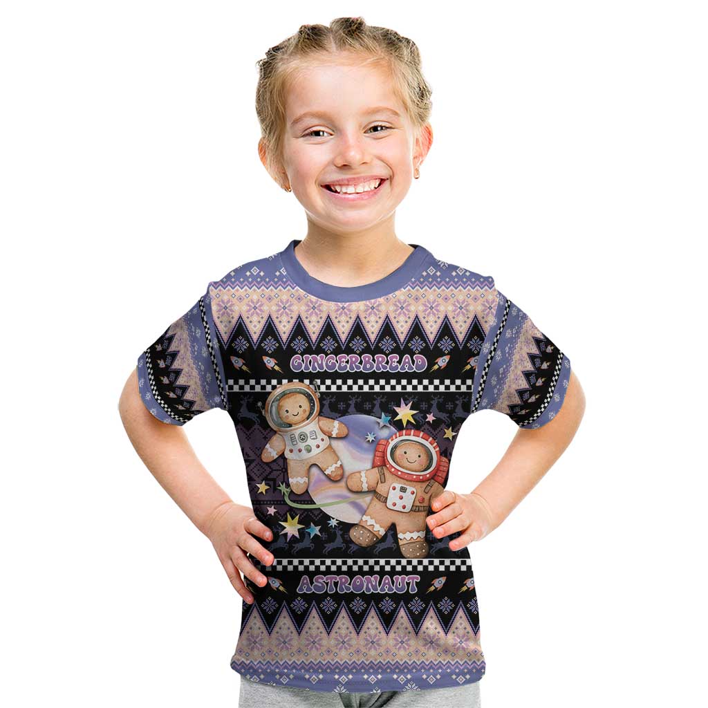 Astronaut Christmas Kid T Shirt Gingerbread In Space - Wonder Print Shop