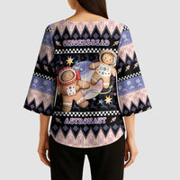 Astronaut Christmas Kimono Sleeve Blouse Gingerbread In Space - Wonder Print Shop