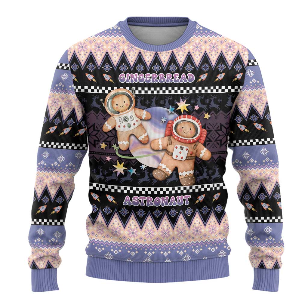 Astronaut Christmas Ugly Christmas Sweater Gingerbread In Space - Wonder Print Shop