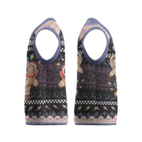 Astronaut Christmas Knitted V-Neck Vest Gingerbread In Space - Wonder Print Shop