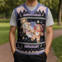 Astronaut Christmas Knitted V-Neck Vest Gingerbread In Space - Wonder Print Shop