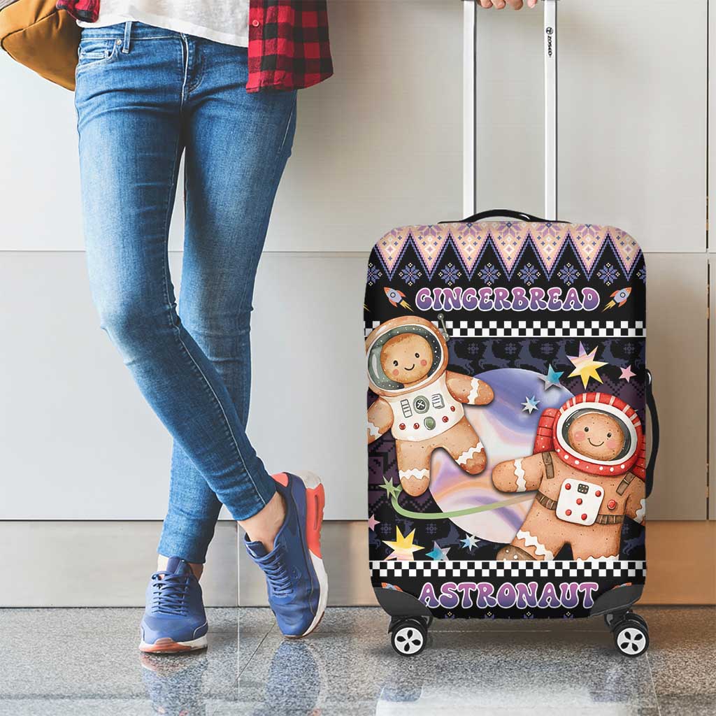 Astronaut Christmas Luggage Cover Gingerbread In Space - Wonder Print Shop