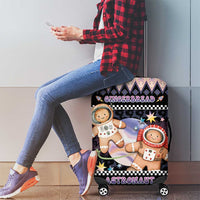 Astronaut Christmas Luggage Cover Gingerbread In Space - Wonder Print Shop