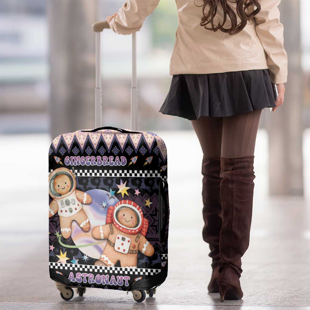 Astronaut Christmas Luggage Cover Gingerbread In Space - Wonder Print Shop
