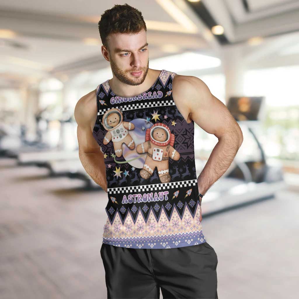 Astronaut Christmas Men Tank Top Gingerbread In Space - Wonder Print Shop