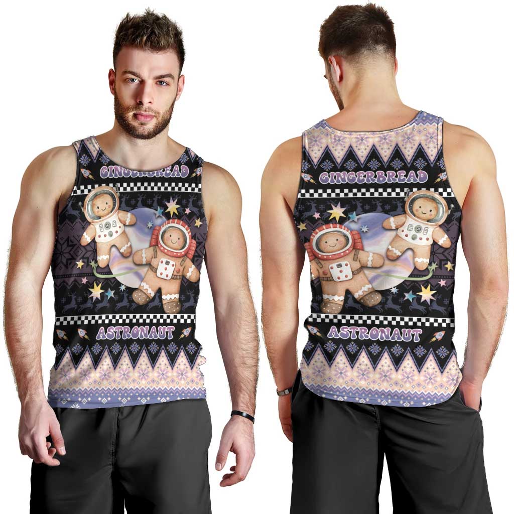 Astronaut Christmas Men Tank Top Gingerbread In Space - Wonder Print Shop